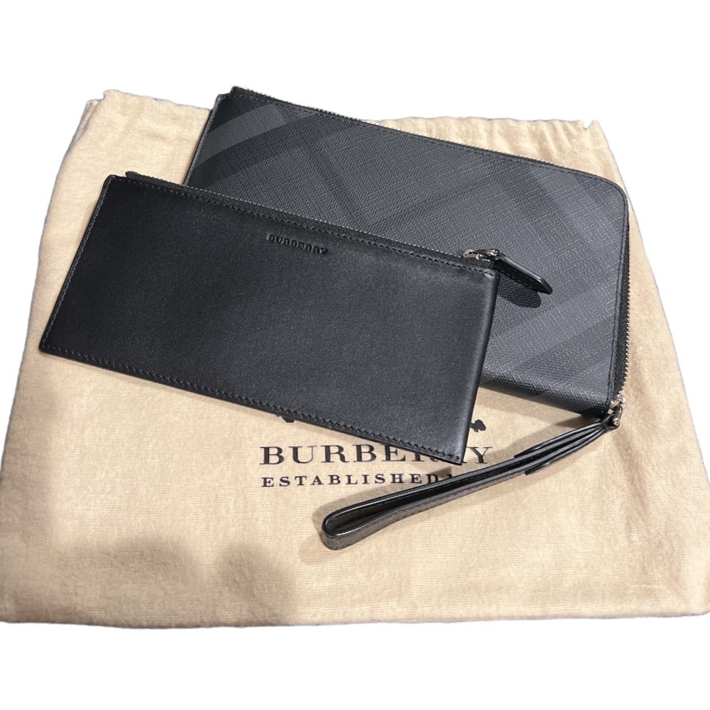 Burberry Zipped Check Travel Wallet with Zippy Pouch Insert